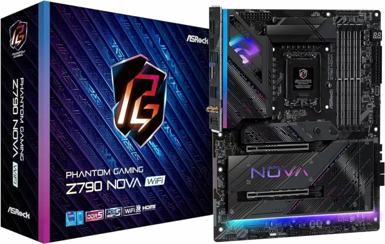 ASRock Z790 Nova WIFI Carte mère ATX Socket 1700 Intel Z790 Express - 4x DDR5 - M.2 PCIe 5.0 - USB 3.2 - PCI-Express 5.0 16x - LAN 2.5 GbE - Wi-Fi 7/Bluetooth 5.4