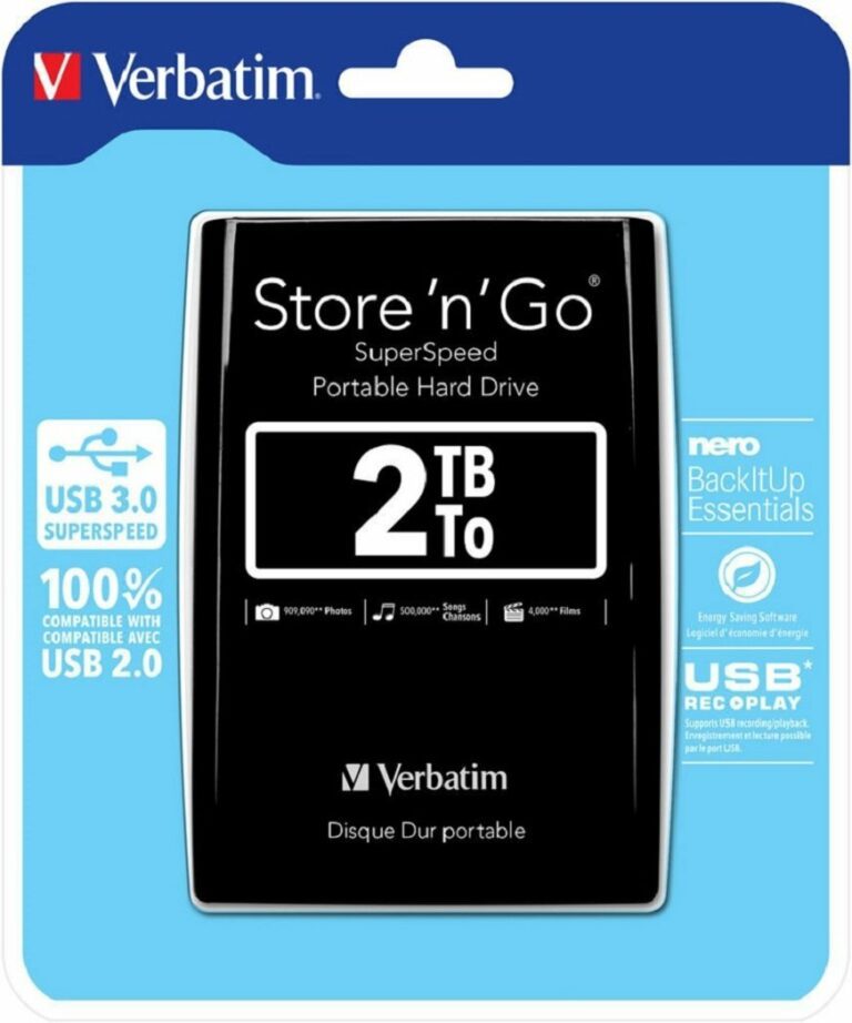 Disque Dur externe Verbatim Store'N'Go - 2To (Noir)
