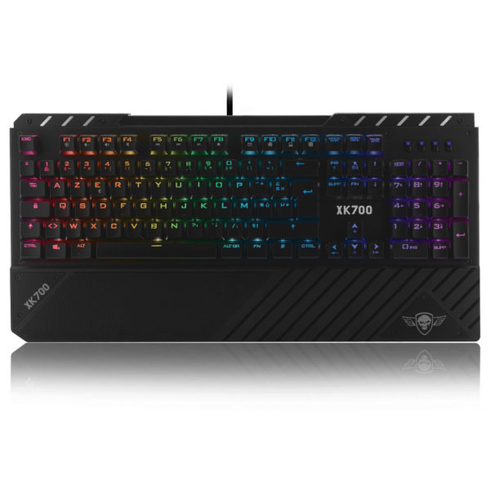 Spirit of Gamer Xpert-K700 Clavier mécanique à switches Victory Red pour gamer avec rétro-éclairage RGB (AZERTY, Français)