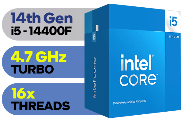 Processeur Intel Core i5-14400F Raptor Lake Refresh (4,7Ghz) (Sans iGPU)