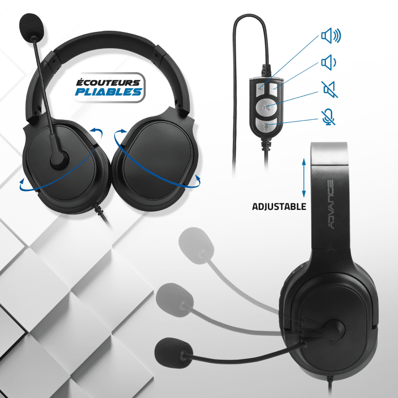 Casque Micro filaire Advance Smarphonics 550 - MIC-U550