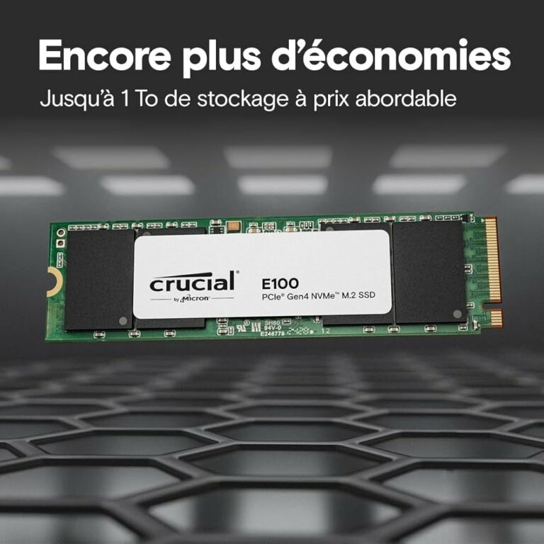 Disque SSD Crucial E100 1To - M.2 NVMe Type 2280 - CT1000E100SSD8