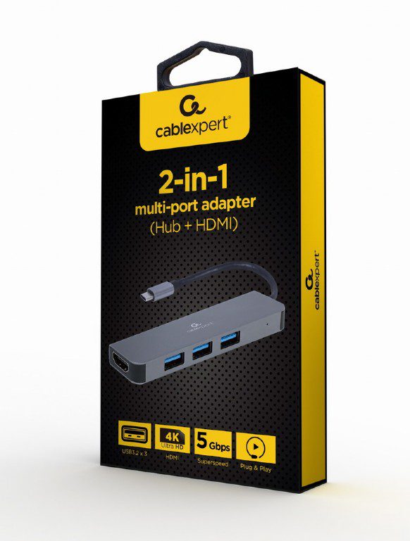Adaptateur USB-C 3.0 vers HDMI, 3x USB-A