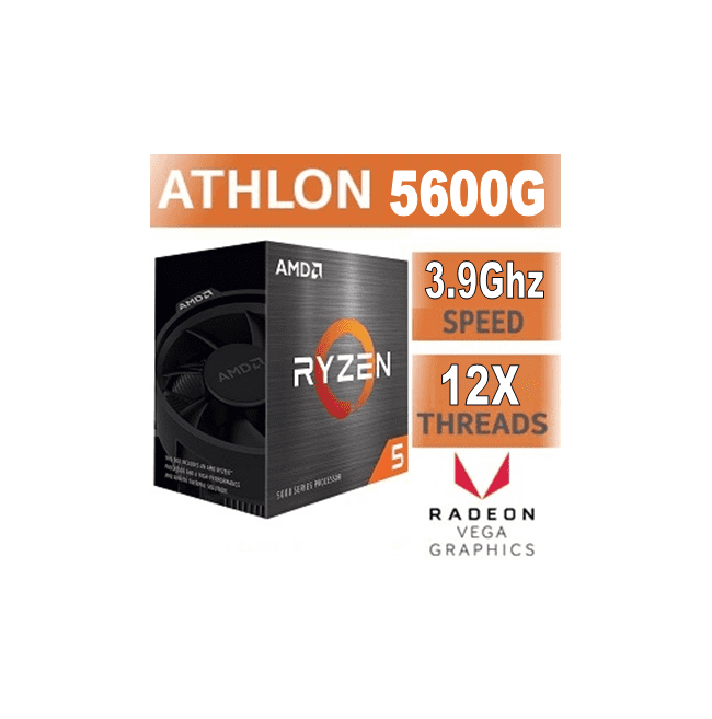 Processeur AMD Ryzen 5 5600G Wraith Stealth (3,9 / 4,4 Ghz) AM4 - 100-100000252BOX