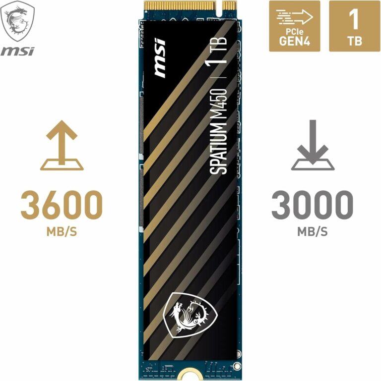Disque SSD MSI Spatium M450 V1 1To - NVMe M.2 Type 2280