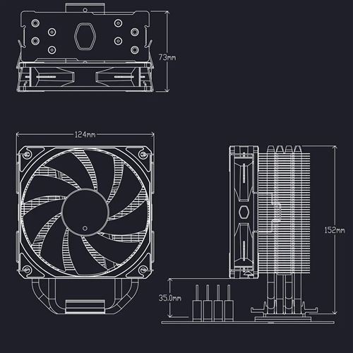 Cooler Master Hyper 212 Spectrum V3 Ventilateur pour processeur ARGB pour socket Intel et AMD